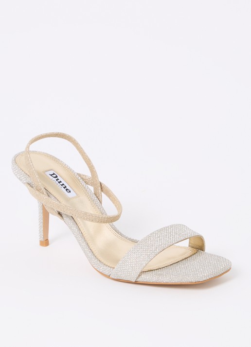 Dune London Methodical sandalette met lakfinish  - voorkant 4 goud