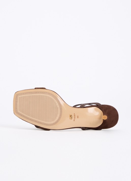 Dune London Methodical sandalette met lakfinish  - detail 3 donkerbruin