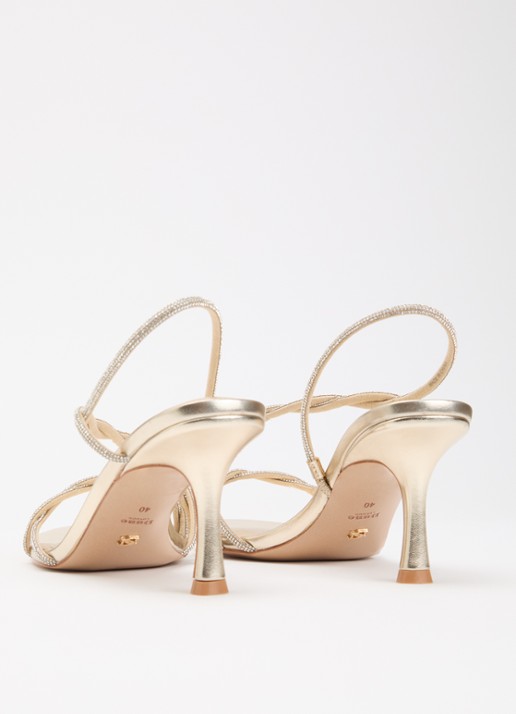Dune London Milene sandalette met strass - achterkant 5 goud