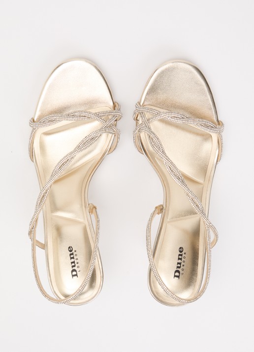 Dune London Milene sandalette met strass - detail 3 goud