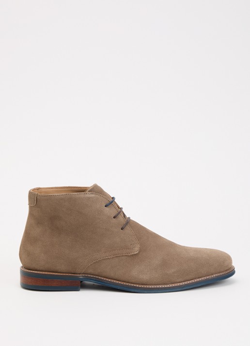 Dune London Millers veterboot van leer - voorkant donkerbeige