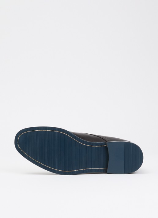 Dune London Millers veterschoen van leer met lakfinish - detail 4 zwart