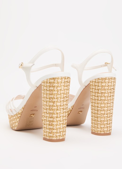 Dune London Minogue sandalette van leer met metallic finish - achterkant 4 wit