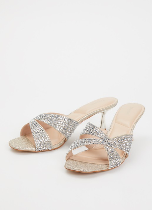 Dune London Monette muiltje met glitter en strass - detail 3 goud