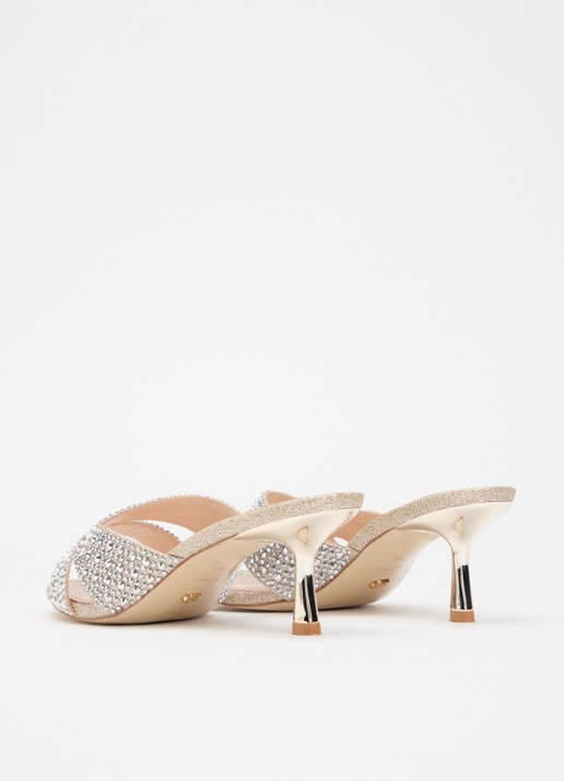 Dune London Monette muiltje met strass  - achterkant 4 zilver