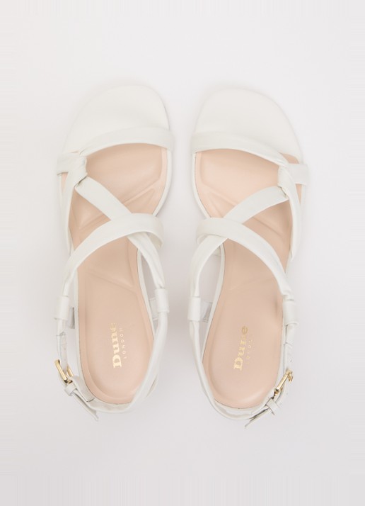 Dune London Motivating sandalette van leer - detail 3 wit