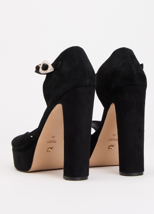 Dune London Myans sandalette van leer - achterkant 5 zwart