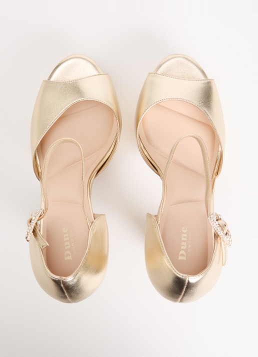 Dune London Myans sandalette van leer - detail 2 goud