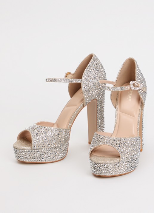 Dune London Myans sandalette van leer - detail 4 goud