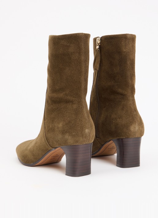 Dune London Ori enkellaarsje van suède - achterkant 3 khaki