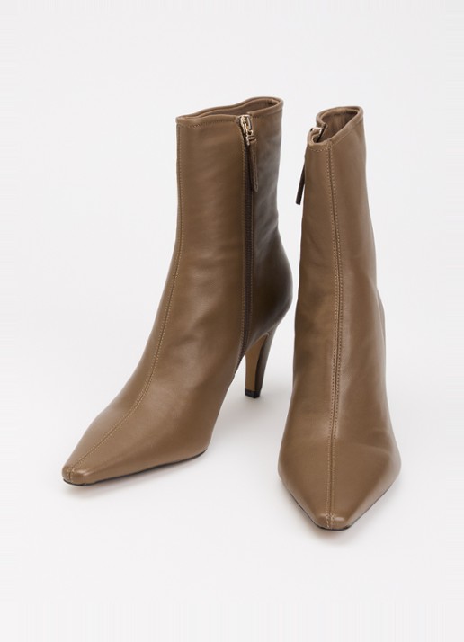 Dune London Overt enkellaars van leer  - detail 3 khaki