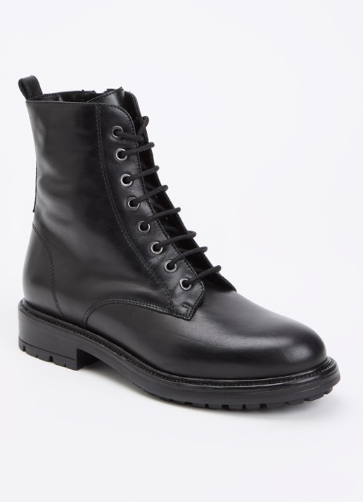 Dune London Patley biker boot van leer