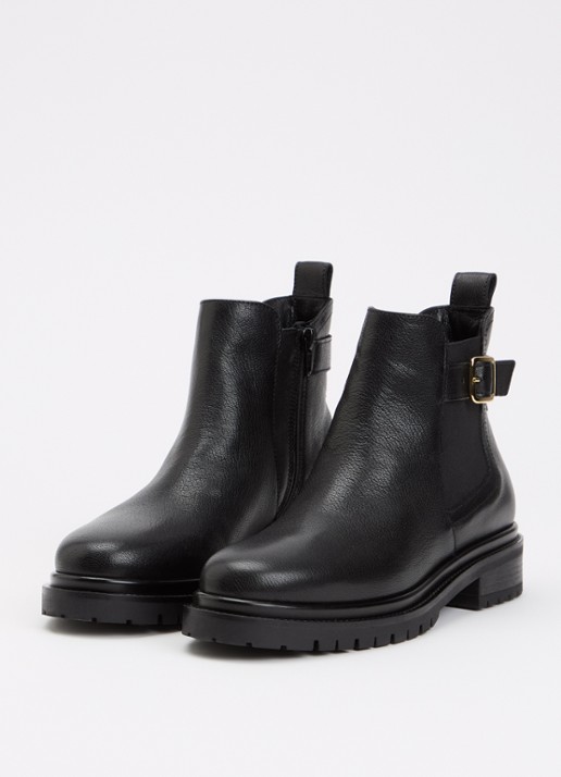 Dune London Paused chelsea boot van leer - detail 2 zwart