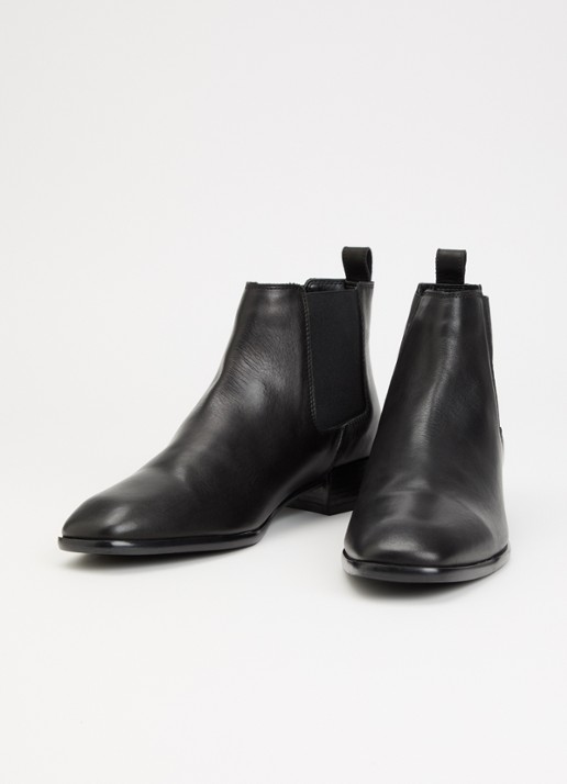 Dune London Pinni chelsea boots van leer - detail zwart