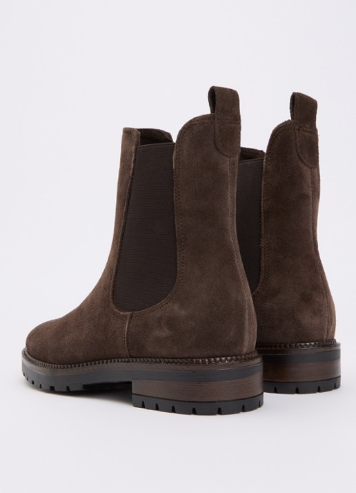Dune London Poema chelsea boot van leer - achterkant 4 donkerbruin