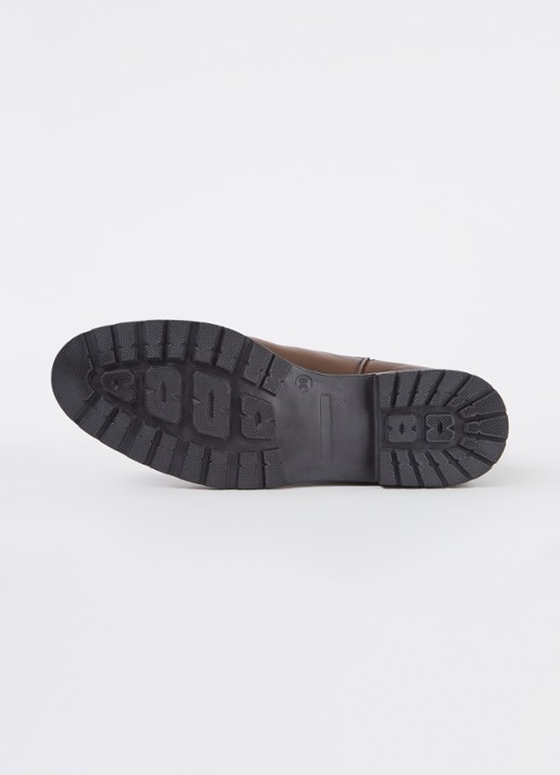 Dune London Poema chelsea boot van leer - detail 4 kastanjebruin