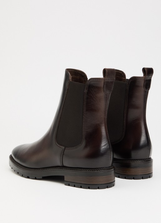 Dune London Poema chelsea boot van leer - achterkant 3 bruin
