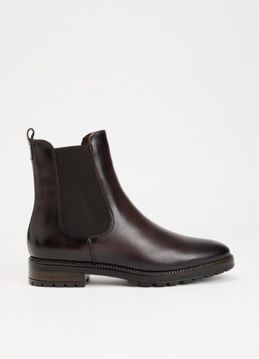 Dune London Poema chelsea boot van leer - voorkant 4 bruin
