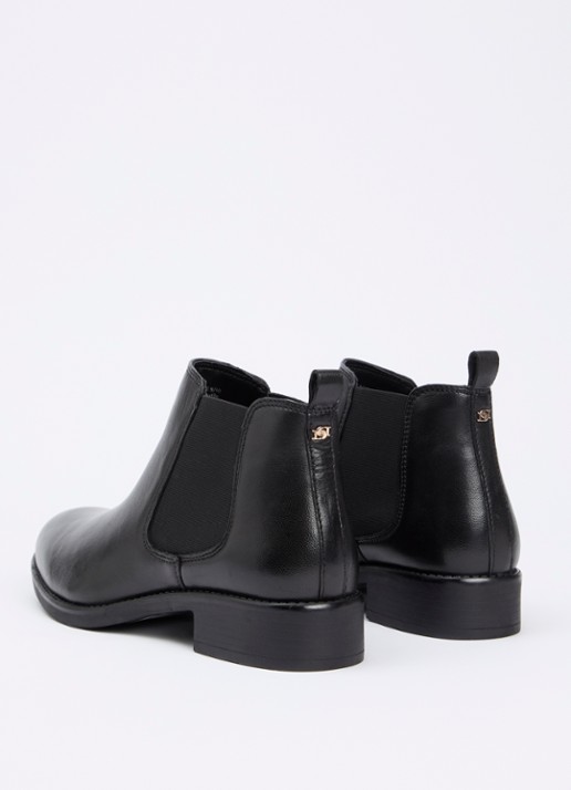 Dune London Polished chelsea boot van leer - achterkant zwart