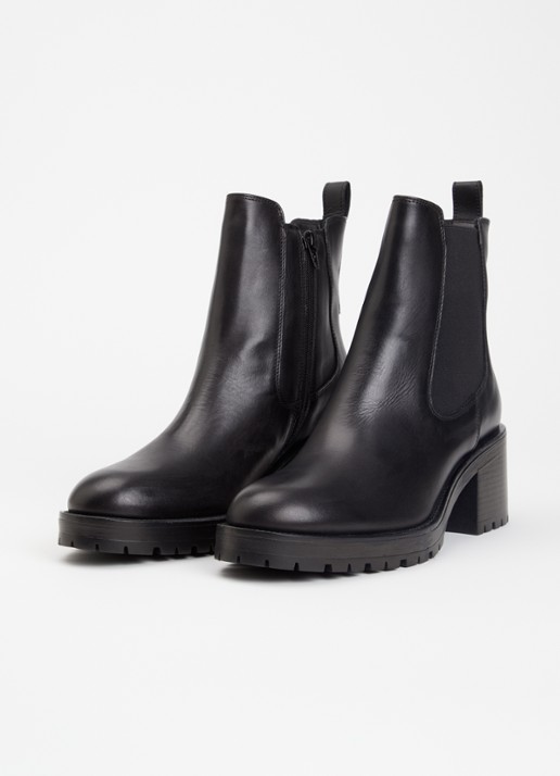 Dune London Positivity chelsea boot van leer - detail zwart