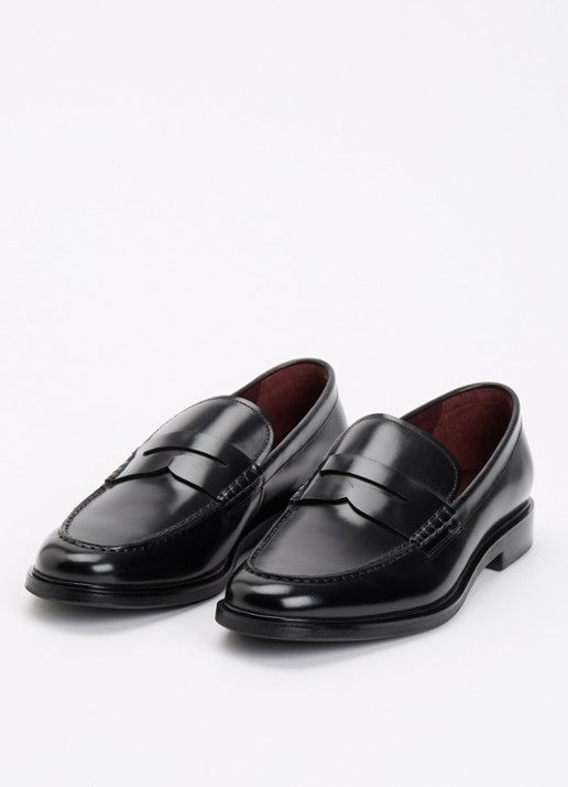 Dune London Sacha loafer van leer - detail 3 zwart