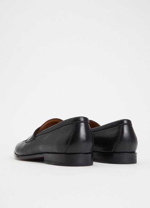 Dune London Salford loafer van leer - achterkant zwart