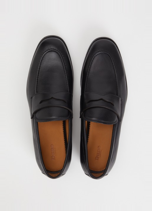 Dune London Salford loafer van leer - detail 3 zwart