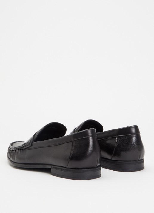 Dune London Sammi loafer van leer  - achterkant 5 zwart