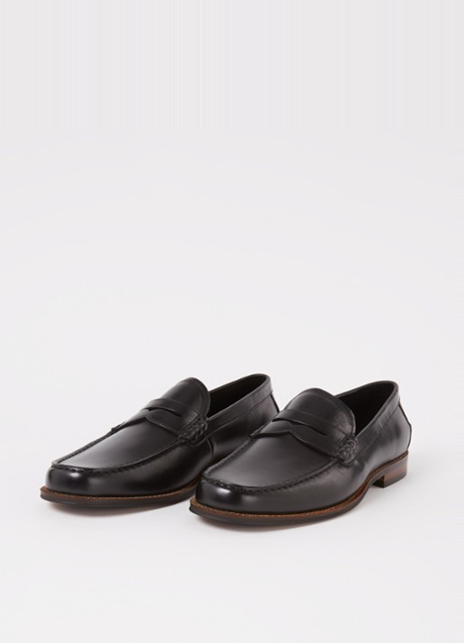Dune London Samson loafer van leer - detail 2 zwart