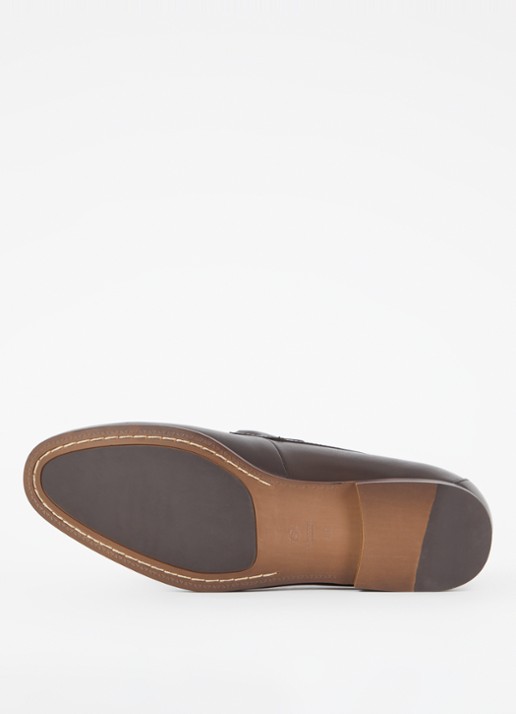 Dune London Scilly loafer van leer met horsebit - detail 3 donkerbruin