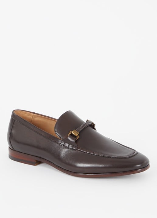 Dune London Scilly loafer van leer met horsebit
