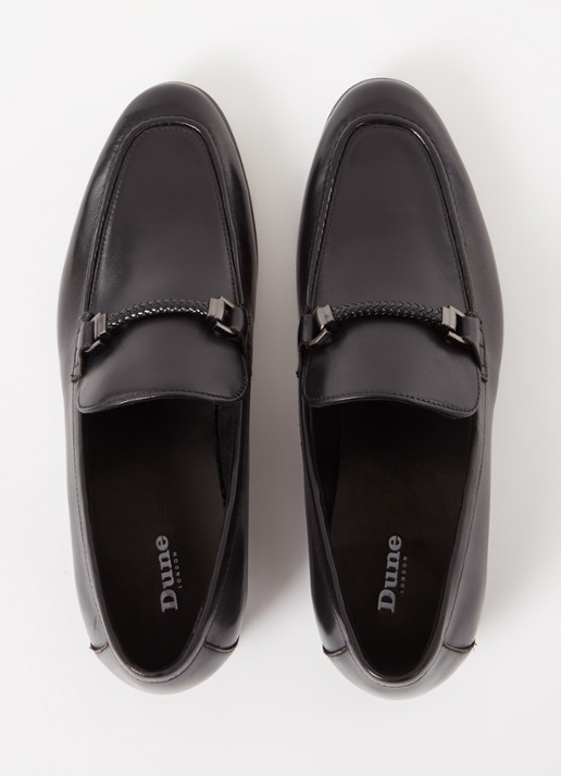 Dune London Scilly loafer van leer met horsebit - detail 2 zwart