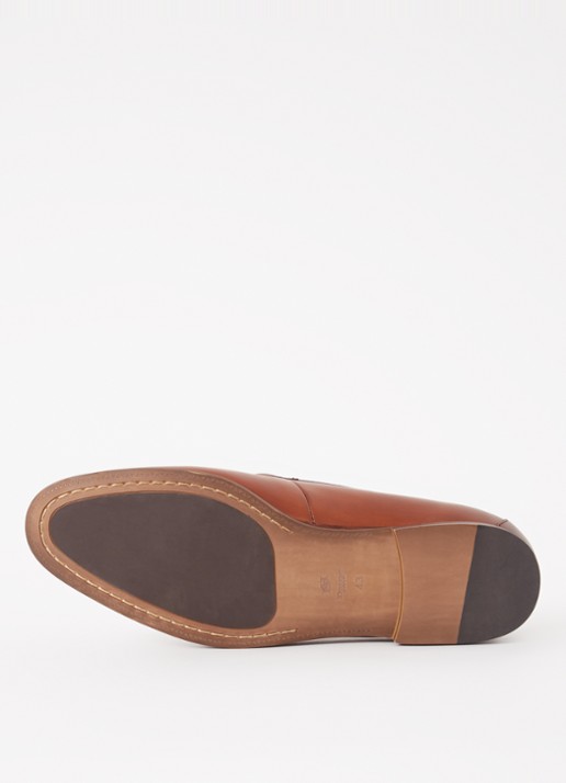 Dune London Scilly loafer van leer met horsebit - detail 5 hazelnootbruin