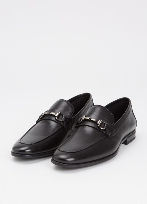 Dune London Seymore loafer van leer met horsebit - detail 2 zwart