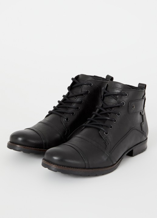 Dune London Simon veterboot van leer - detail 3 zwart