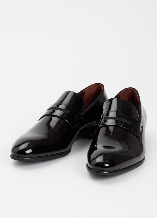 Dune London Simpso loafer van lakleer - detail 2 zwart