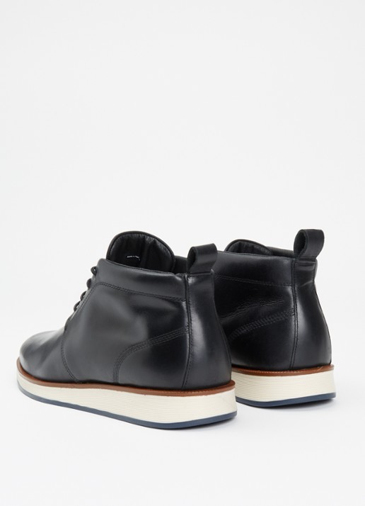 Dune London Smoky veterschoen van leer - achterkant zwart