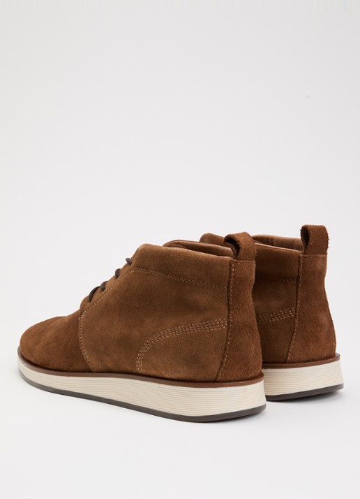 Dune London Smoky veterschoen van leer - achterkant 2 hazelnootbruin