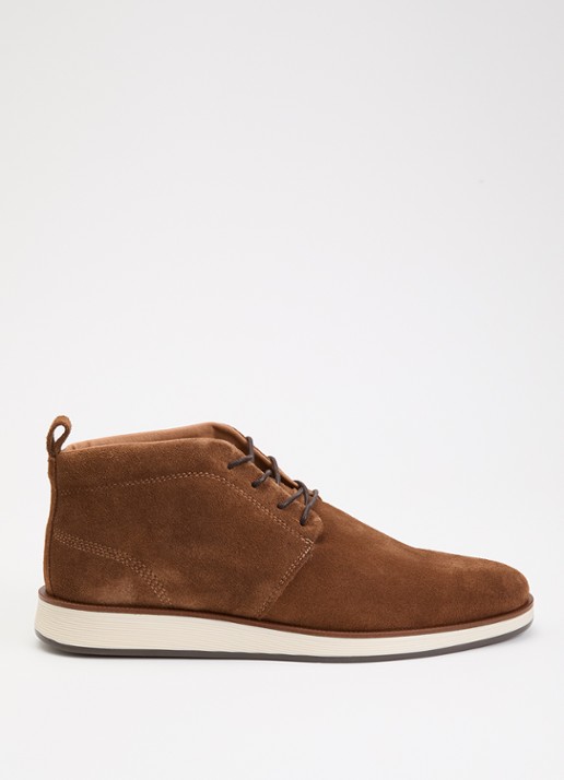 Dune London Smoky veterschoen van leer - voorkant hazelnootbruin