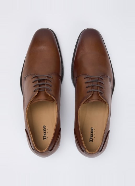 Dune London Sole veterschoen van leer - detail 4 cognac