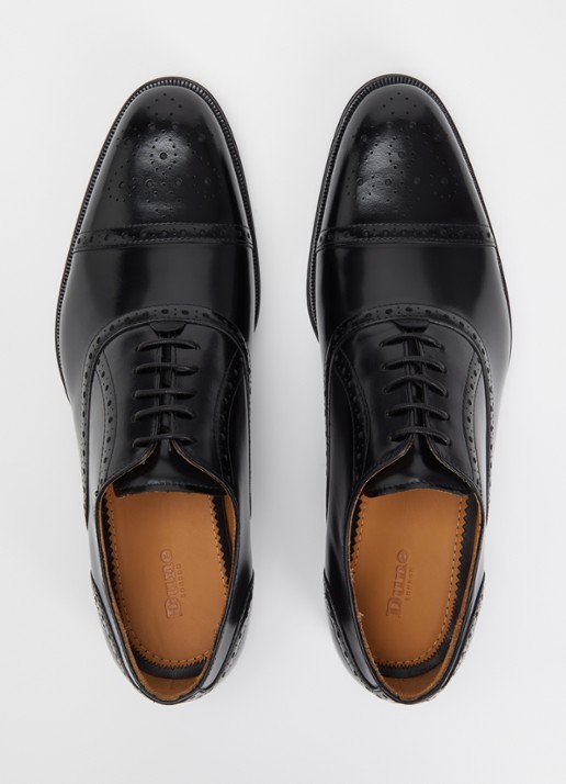 Dune London Soliders brogue van leer - detail 4 zwart
