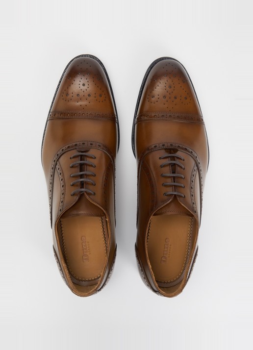 Dune London Soliders brogue van leer - detail 2 bruin