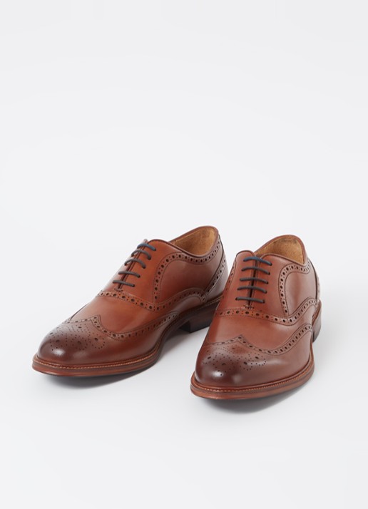 Dune London Solihull brogue van leer  - detail 2 hazelnootbruin