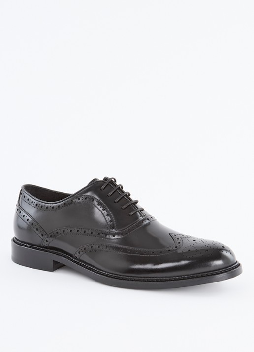 Dune London Solihull brogue van leer  - voorkant 5 zwart