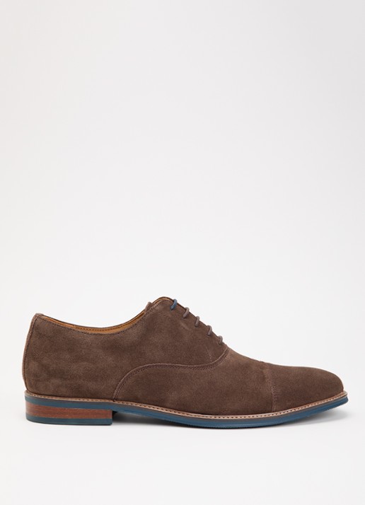Dune London Stanlakes veterschoen van leer  - voorkant 5 bruin