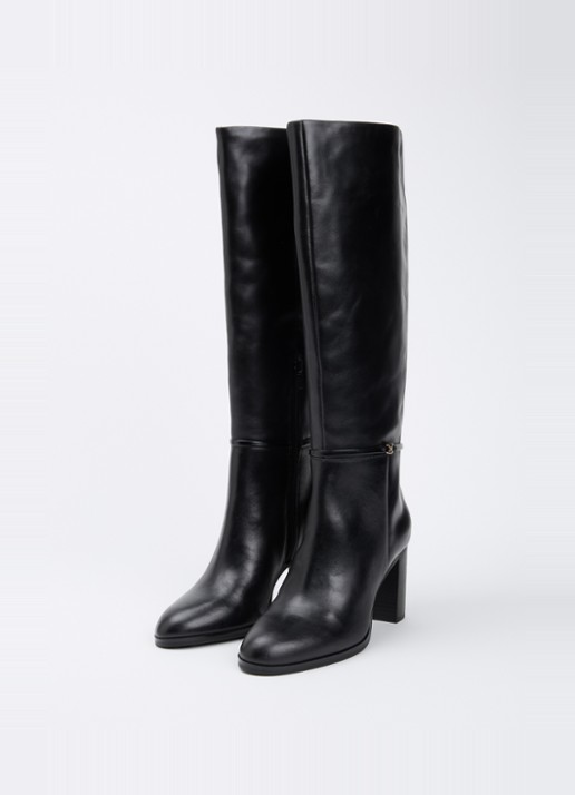 Dune London Starlling laars van leer met gesp detail - detail 3 zwart