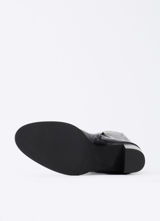 Dune London Starlling laars van leer met gesp detail - detail 4 zwart