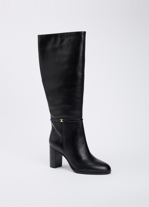 Dune London Starlling laars van leer met gesp detail - voorkant 2 zwart