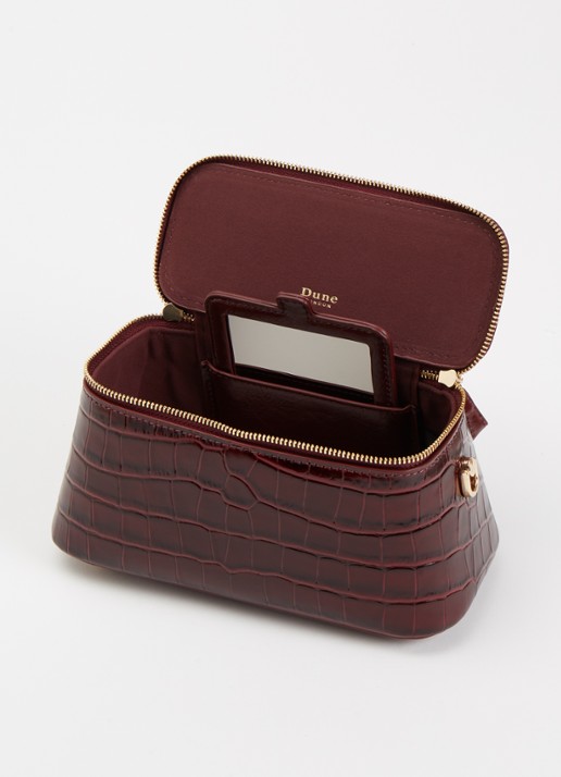 Dune London Successful make-up tas met afneembare schouderriem - detail 3 bordeauxrood
