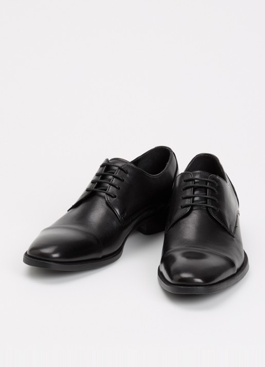 Dune London Suffix veterschoen van leer - detail 2 zwart